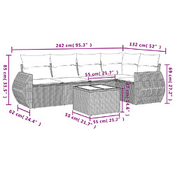 Avis vidaXL Salon de jardin 6 pcs avec coussins noir résine tressée