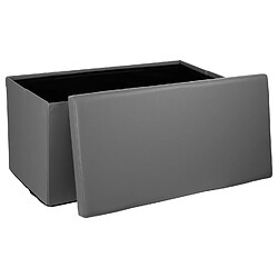 Atmosphera, Createur D'Interieur Banquette coffre pliable Loft - L. 76 x H. 37,5 cm - Gris