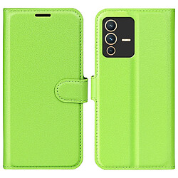 Etui en PU texture litchi avec support, vert pour votre Vivo S12 Pro