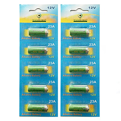 Visiodirect Lot de 10 Piles Alcaline 12V type A23/23A compatibles LRV08/L1028/8LR932/8LR23/VR22/8F10R/EL12