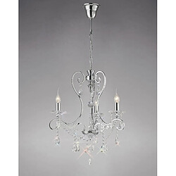 Luminaire Center Suspension Vela 3 Ampoules chrome poli/cristal