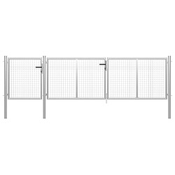 vidaXL Portail de jardin Acier 400 x 100 cm Argenté