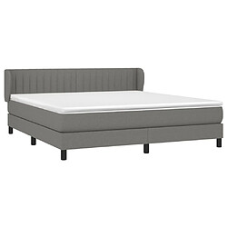 Avis Maison Chic Lit Adulte - Lit simple Lit à sommier tapissier avec matelas moelleux - Meuble de Chambre - Gris foncé 160x200cm Tissu -MN86130