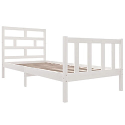 Avis Maison Chic Lit adulte - Lit simple Cadre de lit,Structure du lit Contemporain Blanc Bois de pin massif 90x200 cm -MN29089