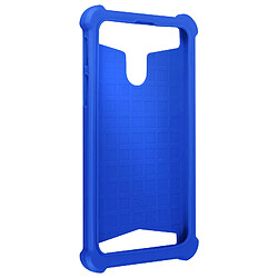 Avizar Coque Smartphone 4.3'' à 4.7'' Silicone Gel Coins Renforcés Dos Effet Cuir Bleu