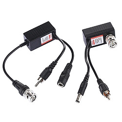 Wewoo Émetteur récepteur balun de puissance audio vidéo coaxiale de 2 PCS HD 213B-C de CVI / TVI / AHD