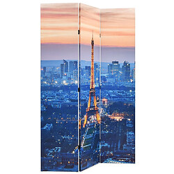 Helloshop26 Paravent séparateur de pièce cloison de séparation décoration meuble pliable 120 cm paris la nuit 0802030