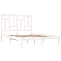 Acheter Maison Chic Lit adulte - Lit simple Cadre de lit,Structure du lit Contemporain Blanc Bois de pin massif 140x190 cm -MN77265