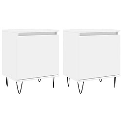 vidaXL Tables de chevet 2 pcs blanc 40x30x50 cm bois d'ingénierie