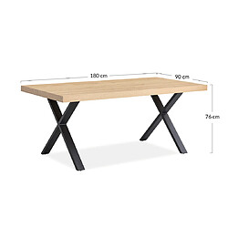 Acheter Bestmobilier Elsa - table à manger - bois et noir - 6 personnes