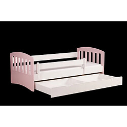 Avis Lit classique 1 mix, rose poudré sans tiroir, matelas 140/80