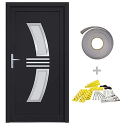 vidaXL Porte d'entrée anthracite 88x200 cm PVC