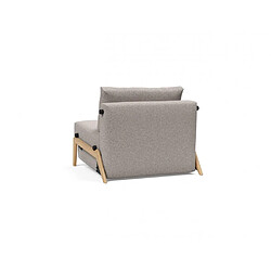 Inside 75 Fauteuil convertible lit 90 cm ILB 500 chêne laqué tissu Corocco Warm Grey pas cher