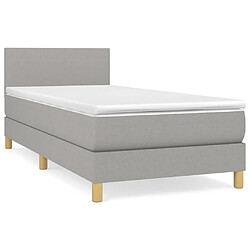 vidaXL Sommier à lattes de lit avec matelas Gris clair 80x200 cm Tissu