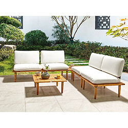 Beliani Set de jardin FRASCATI Bois d'acacia certifié FSC® Blanc cassé