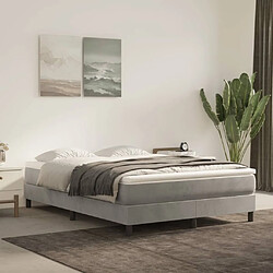 Maison Chic Lit Adulte - Lit simple Lit à sommier tapissier et matelas moelleux - Meuble de Chambre - Gris clair 140x200cm Velours -MN65010