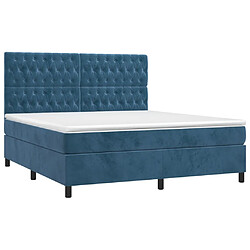 Avis Maison Chic Lit adulte- Lit + matelas + LED,Sommier à lattes de lit matelas et LED Bleu foncé 160x200 cm -GKD23398