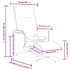 vidaXL Fauteuil inclinable de massage avec repose-pied noir similicuir pas cher