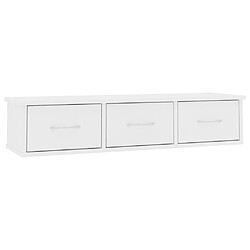 Maison Chic Étagère murale flottante,Etagère de rangement avec tiroirs Blanc 88x26x18,5 cm Aggloméré -MN87439