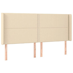 Avis Maison Chic Tête de lit moderne à LED lumineuse pour chambre - Décoration de lit Crème 183x16x118/128 cm Tissu -MN72766