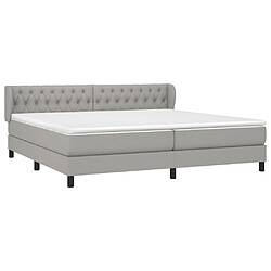 Avis Maison Chic Lit Adulte - Lit simple Lit à sommier tapissier avec matelas moelleux - Meuble de Chambre - Gris clair 200x200cm Tissu -MN50944