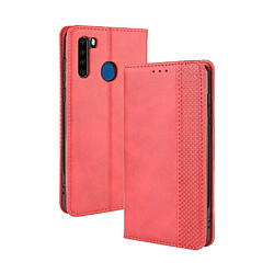 Etui en PU style vintage rouge pour votre Blackview A80 Pro