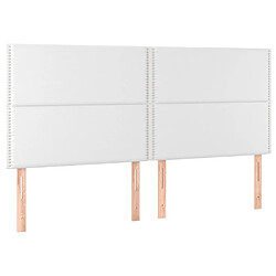 Maison Chic Lot de 4 Têtes de lit design pour chambre - Décoration de lit Blanc 80x5x78/88 cm Similicuir -MN26147