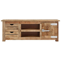 Avis vidaXL Meuble TV 110x30x40 cm Bois de manguier brut