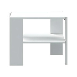 Avis Vente-Unique Table basse PILVI 2 Plateaux - Style contemporain - Particules mélaminé - Décor Blanc - L 55 x P 55 x H 45 cm