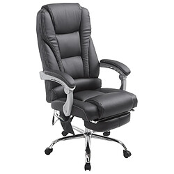 Decoshop26 Fauteuil de bureau avec fonction massage repose-pieds dossier inclinable en PVC noir 10_0002577