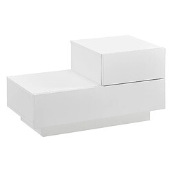 Helloshop26 Table de nuit élégante meuble de rangement polyvalent commode stylé petit tiroir côté droite capacité de charge tiroir 8 kg panneau de particules mélaminé 38 x 70 x 35 cm blanc mat 03_0006245