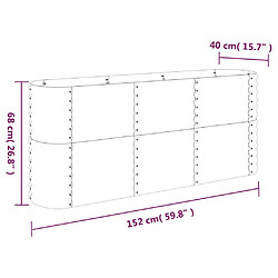 vidaXL Lit surélevé de jardin Acier enduit de poudre 152x40x68 cm Vert pas cher