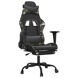 Maison Chic Chaise de jeu, Chaise gaming de massage repose-pied, Fauteuil gamer,Chaise de Bureau Noir&Camouflage Similicuir -GKD61914