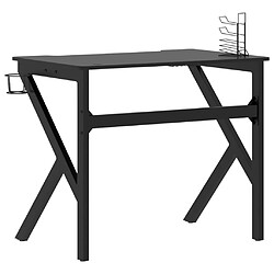 Acheter Helloshop26 Bureau table poste de travail meuble d'ordinateur informatique étude de jeu avec pieds en forme de K 90 x 60 x 75 cm noir 02_0023770