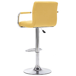 Acheter vidaXL Chaises de bar lot de 2 jaune tissu