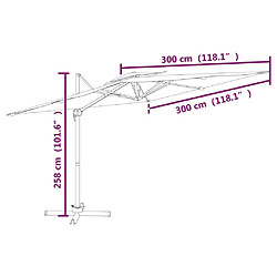 vidaXL Parasol cantilever à double toit Vert 300x300 cm pas cher