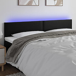 Maison Chic Tête de lit scandinave à LED,meuble de chambre Noir 160x5x78/88 cm Similicuir -MN75644