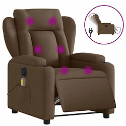 Maison Chic Fauteuil Relax pour salon, Fauteuil inclinable de massage électrique marron tissu -GKD65233