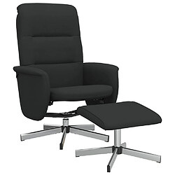 vidaXL Fauteuil inclinable avec repose-pied noir tissu