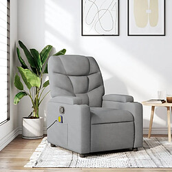 Maison Chic Fauteuil de massage inclinable,Fauteuil luxe de relaxation Gris clair Tissu -MN87230