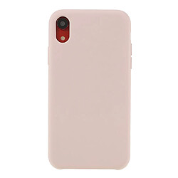 Coque en silicone solide soyeux rose pour votre Apple iPhone XR 6.1 pouces