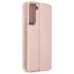 Avizar Étui Samsung Galaxy S22 Clapet Portefeuille Fonction Support Vidéo Rose gold