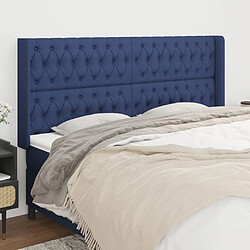 Maison Chic Tête de lit scandinave avec oreilles,meuble de chambre Bleu 183x16x118/128 cm Tissu -MN86859