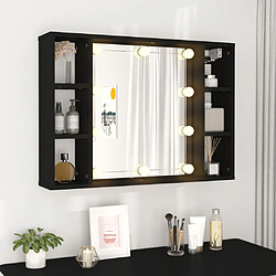 Avis vidaXL Armoire à miroir avec LED noir 76x15x55 cm