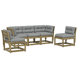 Maison Chic Salon de jardin 5 pcs avec coussins | Ensemble de Table et chaises | Mobilier d'Extérieur bois de pin imprégné -GKD22562