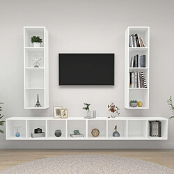 vidaXL Meubles TV muraux 4 pcs Blanc Bois d'ingénierie