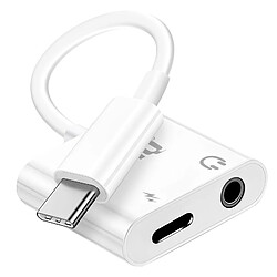 LinQ Adaptateur de charge USB C Power Delivery et Audio Jack 3.5mm Blanc 