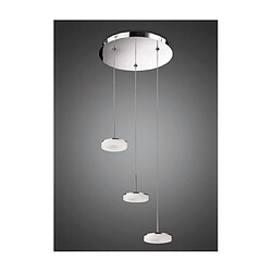 Luminaire Center Suspension Nimbus Chrome poli, blanc givré