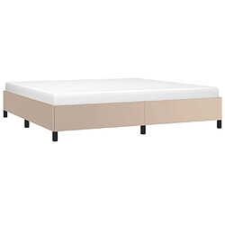 Avis Maison Chic Lit adulte - Lit simple Cadre de lit,Structure du lit Contemporain Cappuccino 200x200 cm Similicuir -MN49165