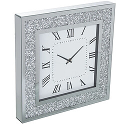 Horloge Murale Alexandra House Living Argenté Verre Brillants 40 x 40 x 4 cm